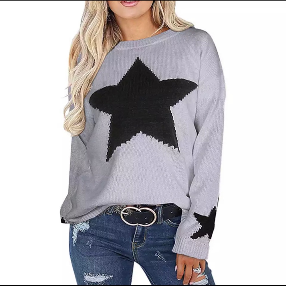 Grey star sweater